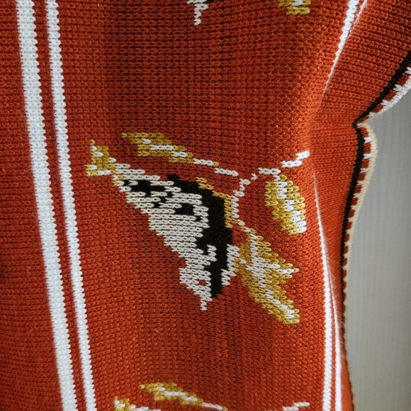 Vintage Fringed Tie Front Knit Poncho Sweater Vest Unbranded - Picture 2 of 6